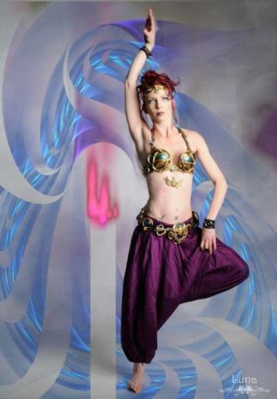 Amanda Swofford in an Egyptian Mina belly dance set. Photography by Photos by Luna