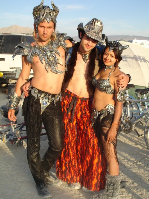 Travis, John and Radhika on the playa