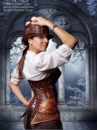 steampunk corset gothic organic armor